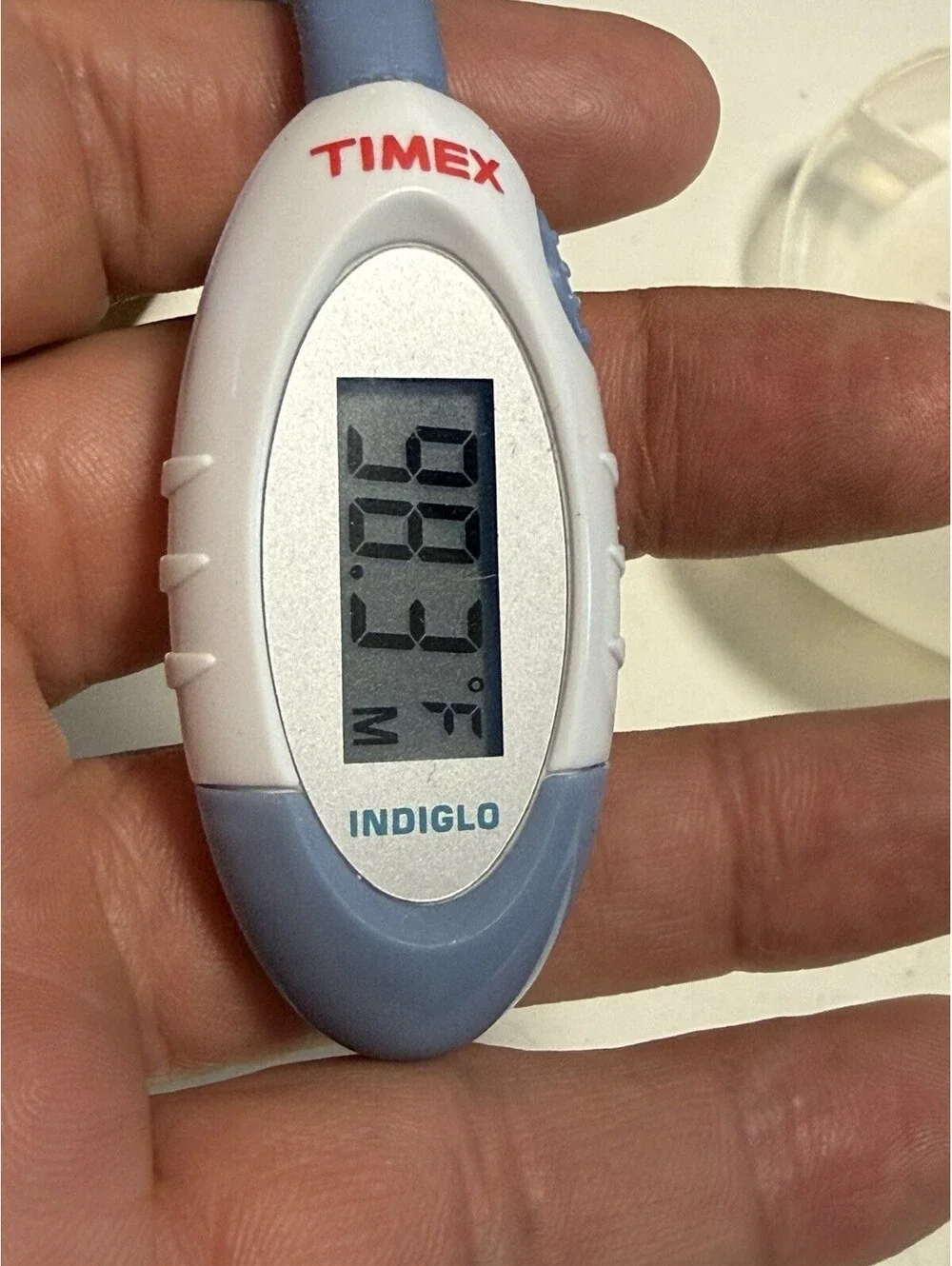 Timex digital thermometer featuring Indiglo night-light